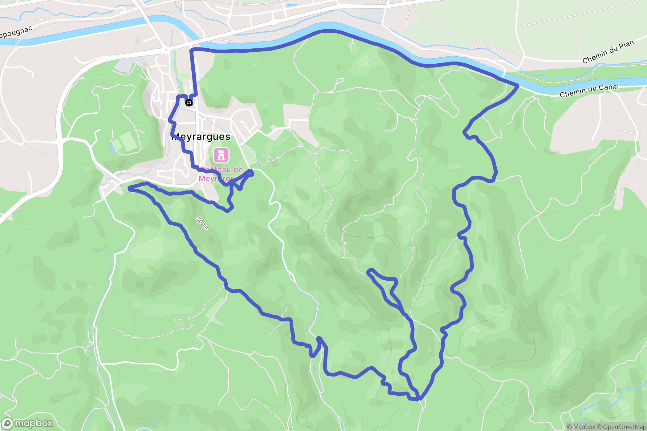 Meyrargues : carte du parcours de randonnée - France