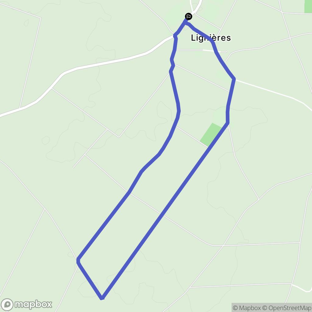 Lignières : carte du parcours de randonnée - France