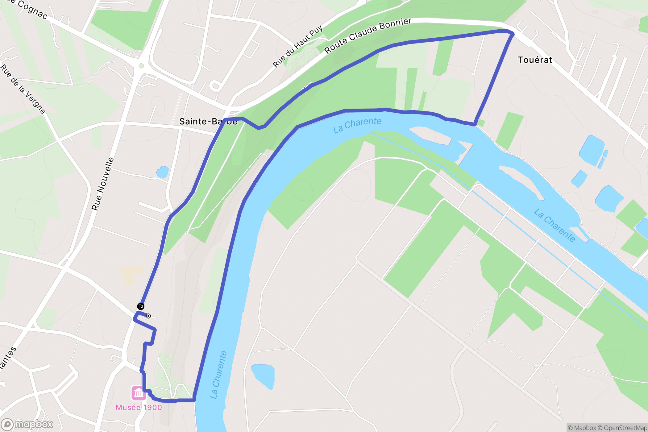 Fléac : carte du parcours de randonnée - France