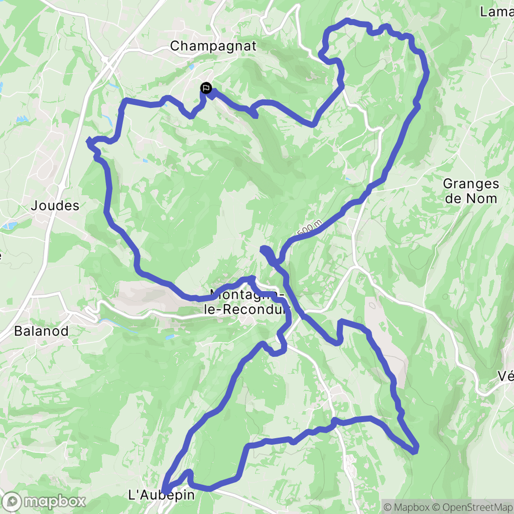 Champagnat : carte du parcours de randonnée - France