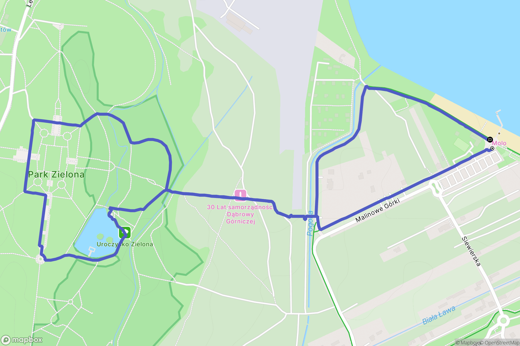Dąbrowa Górnicza: mapa trasy - Poland