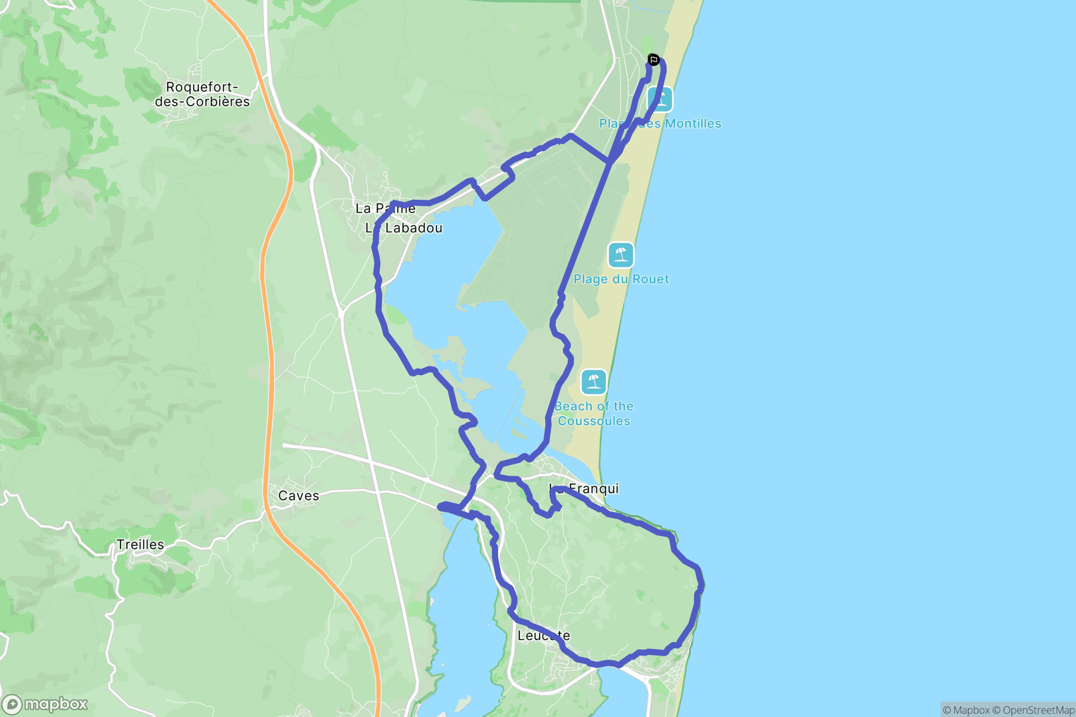 Port-la-Nouvelle : carte du parcours de randonnée - France