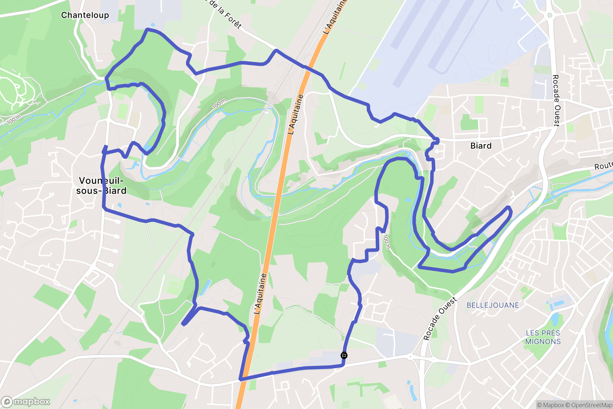 Vouneuil-sous-Biard : carte du parcours de randonnée - France