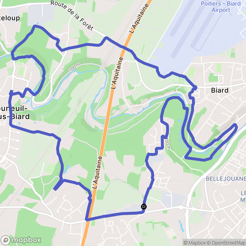 Vouneuil-sous-Biard : carte du parcours de randonnée - France