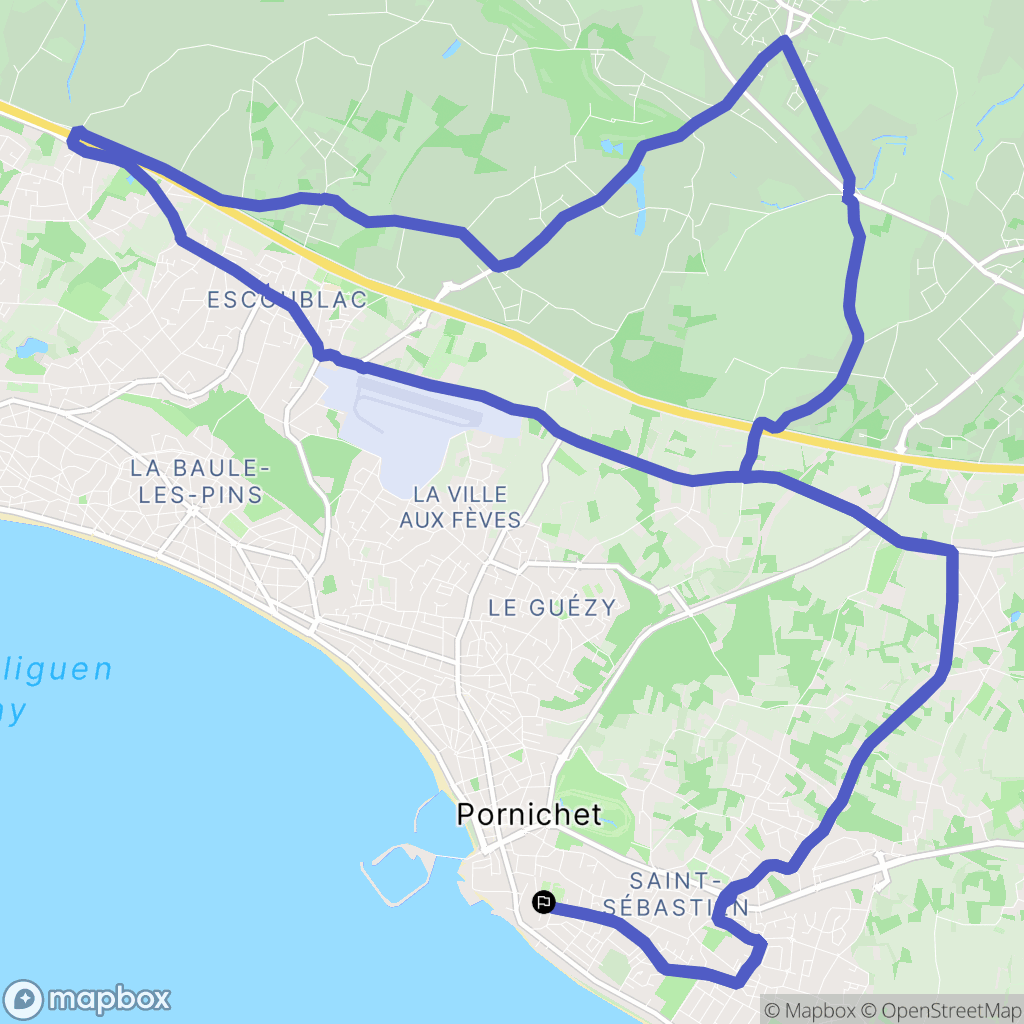 Pornichet : carte du parcours de randonnée - France