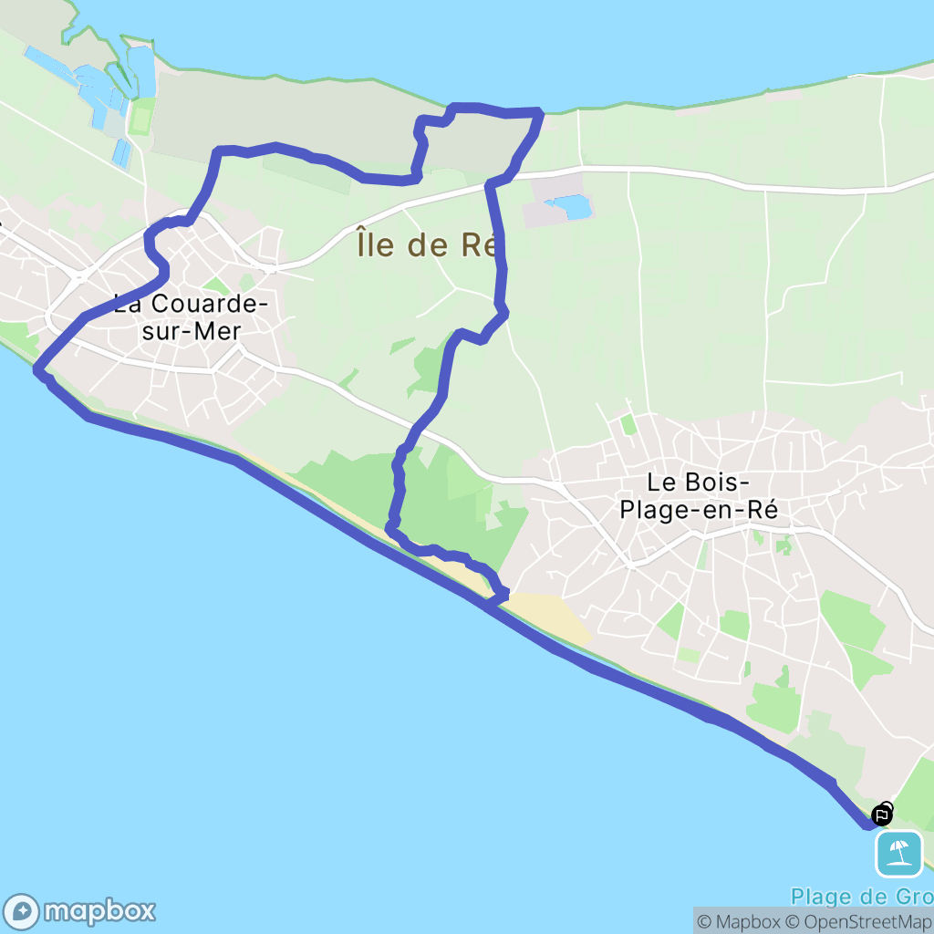 Le Bois-Plage-en-Ré : carte du parcours de randonnée - France