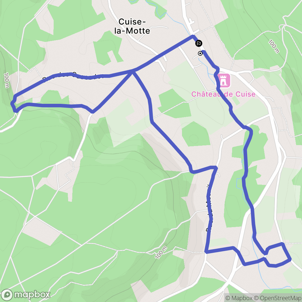 Cuise-la-Motte : carte du parcours de randonnée - France