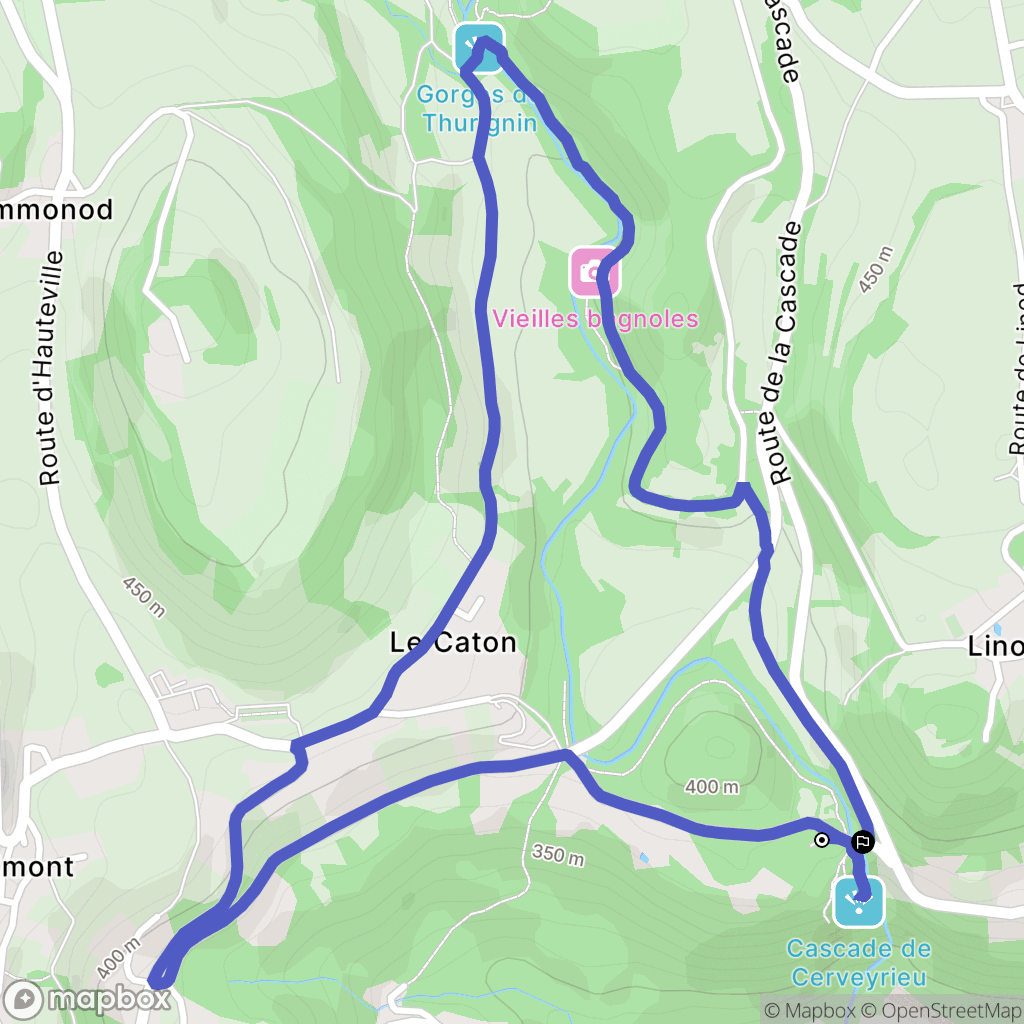 Valromey-sur-Séran : carte du parcours de randonnée - France