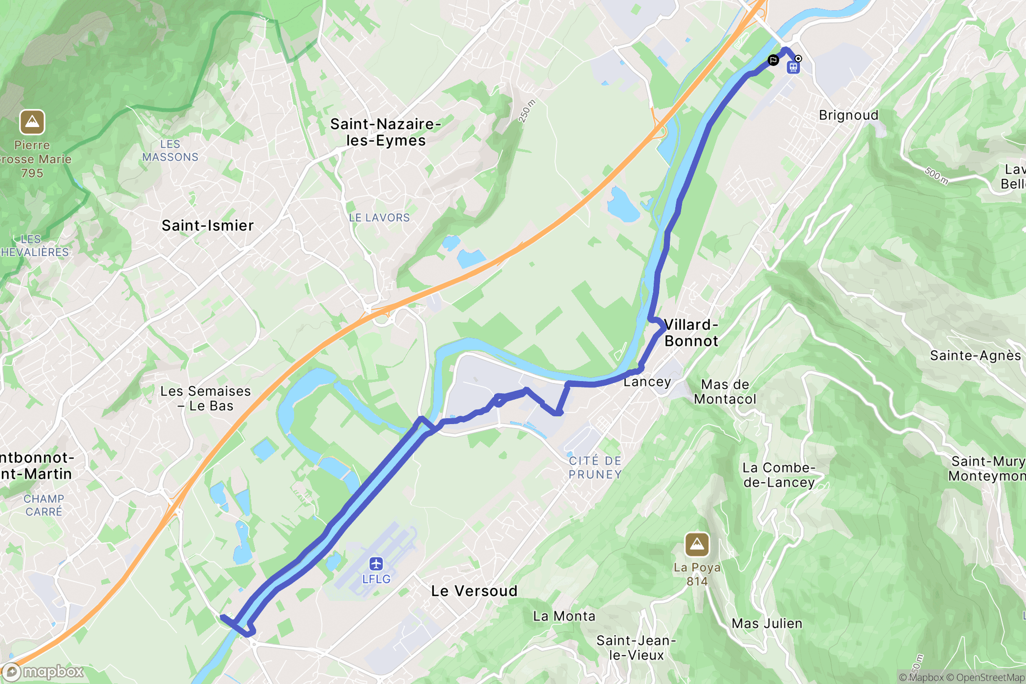 Villard-Bonnot : carte du parcours de randonnée - France