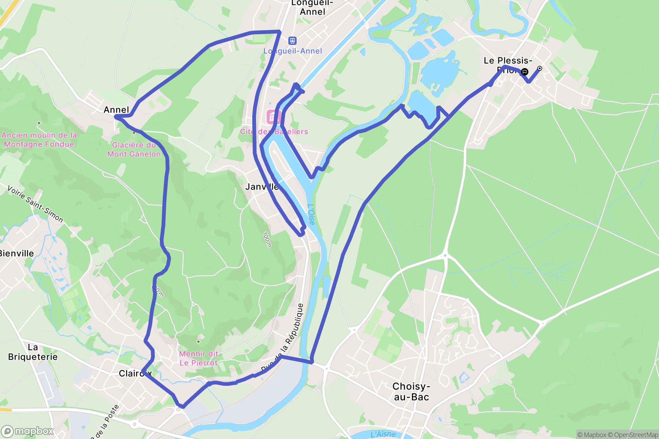 Le Plessis-Brion : carte du parcours de randonnée - France