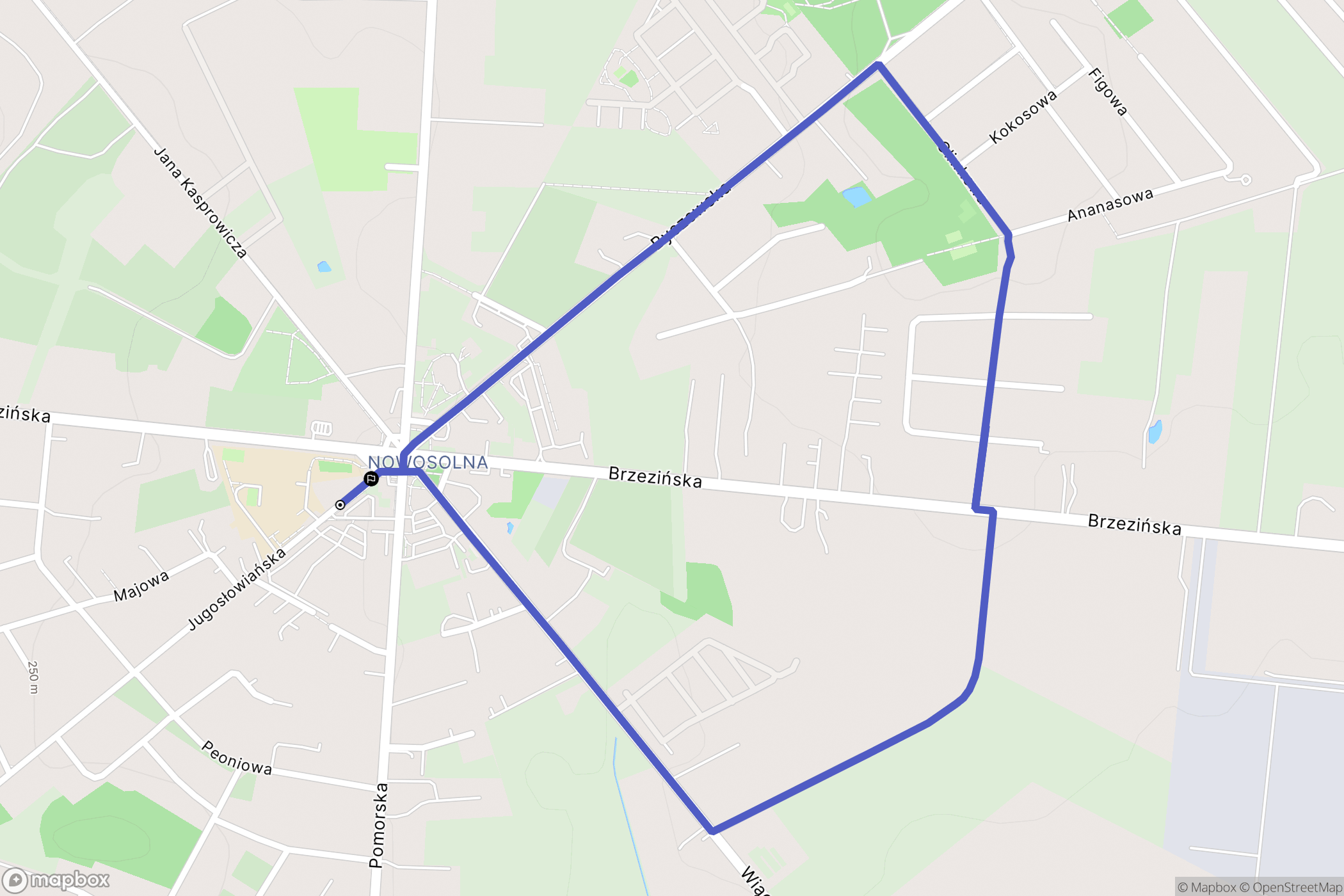 Łódź: mapa trasy - Poland