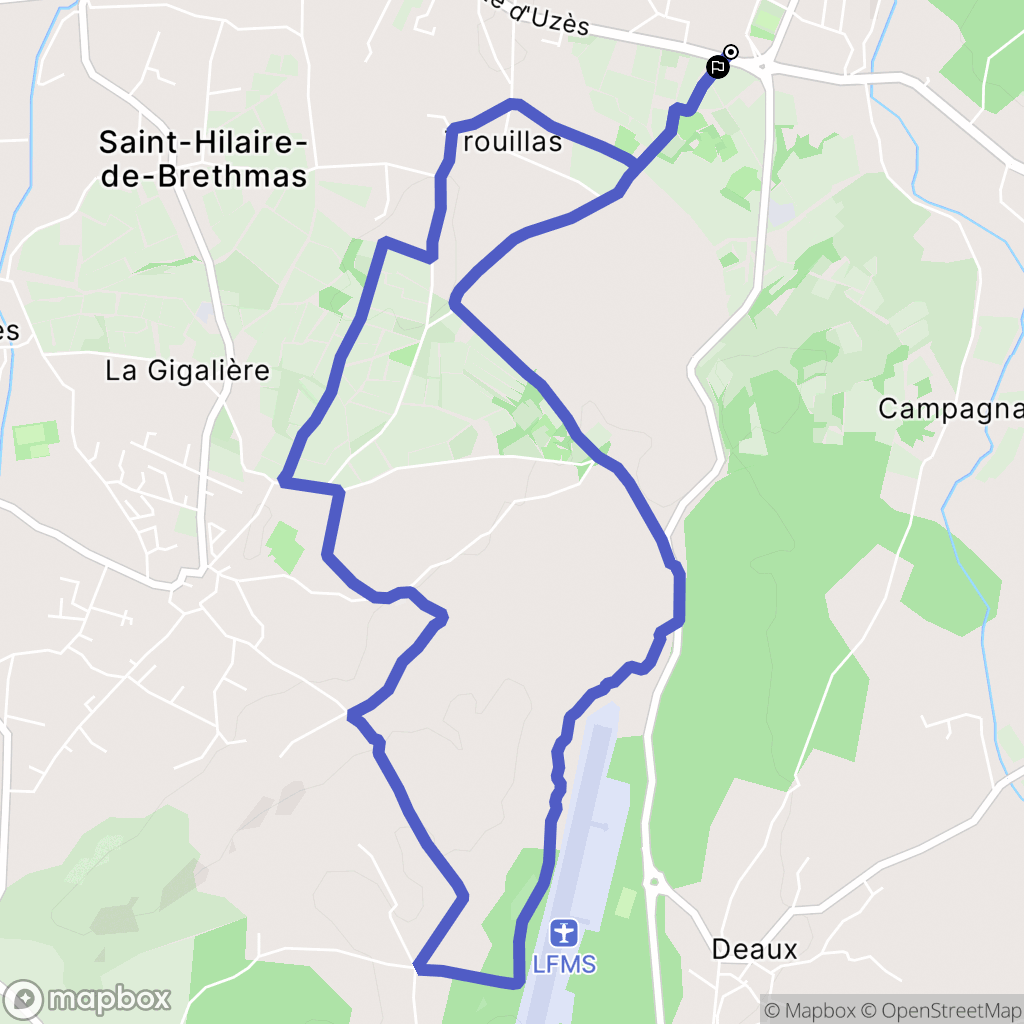 Méjannes-lès-Alès : carte du parcours de randonnée - France