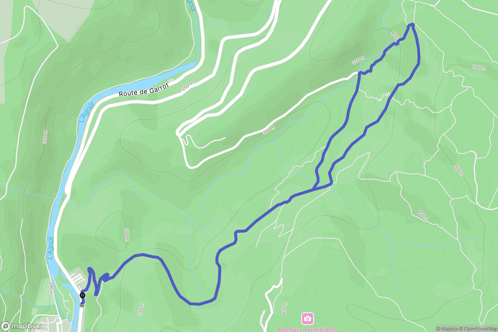 Burlats : carte du parcours de randonnée - France