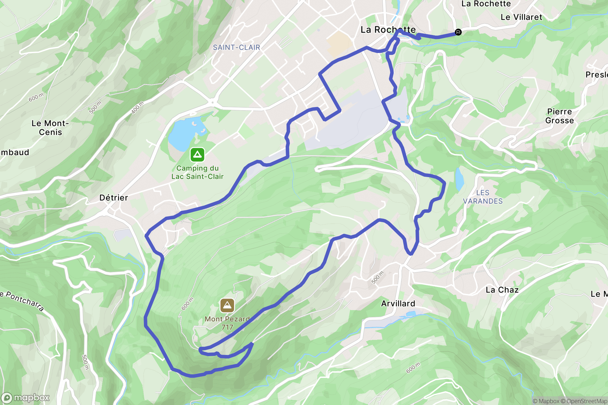 Valgelon-La Rochette : carte du parcours de randonnée - France