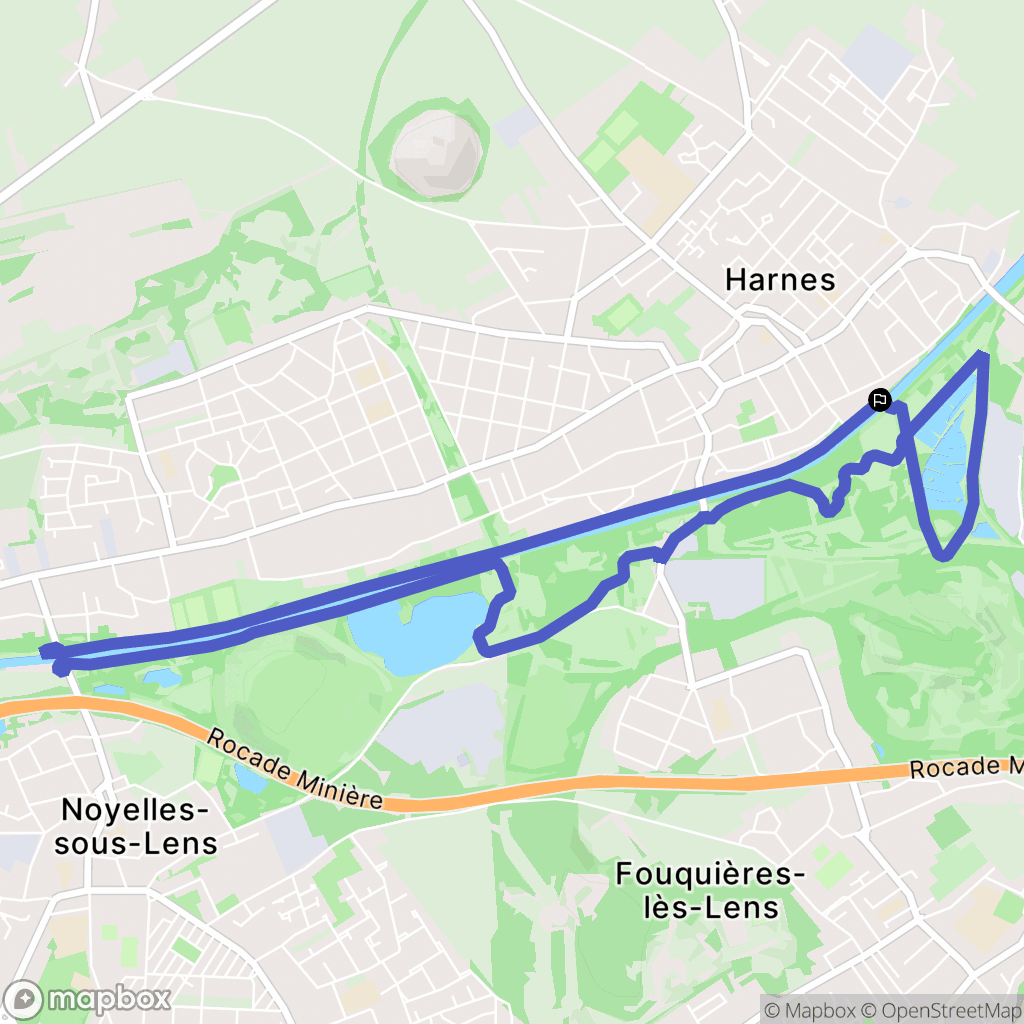 Harnes : carte du parcours de randonnée - France