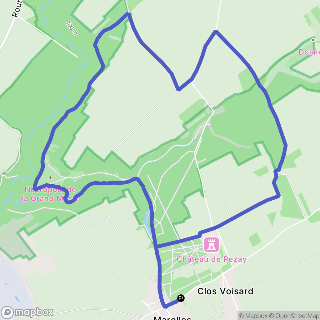 Marolles : carte du parcours de randonnée - France