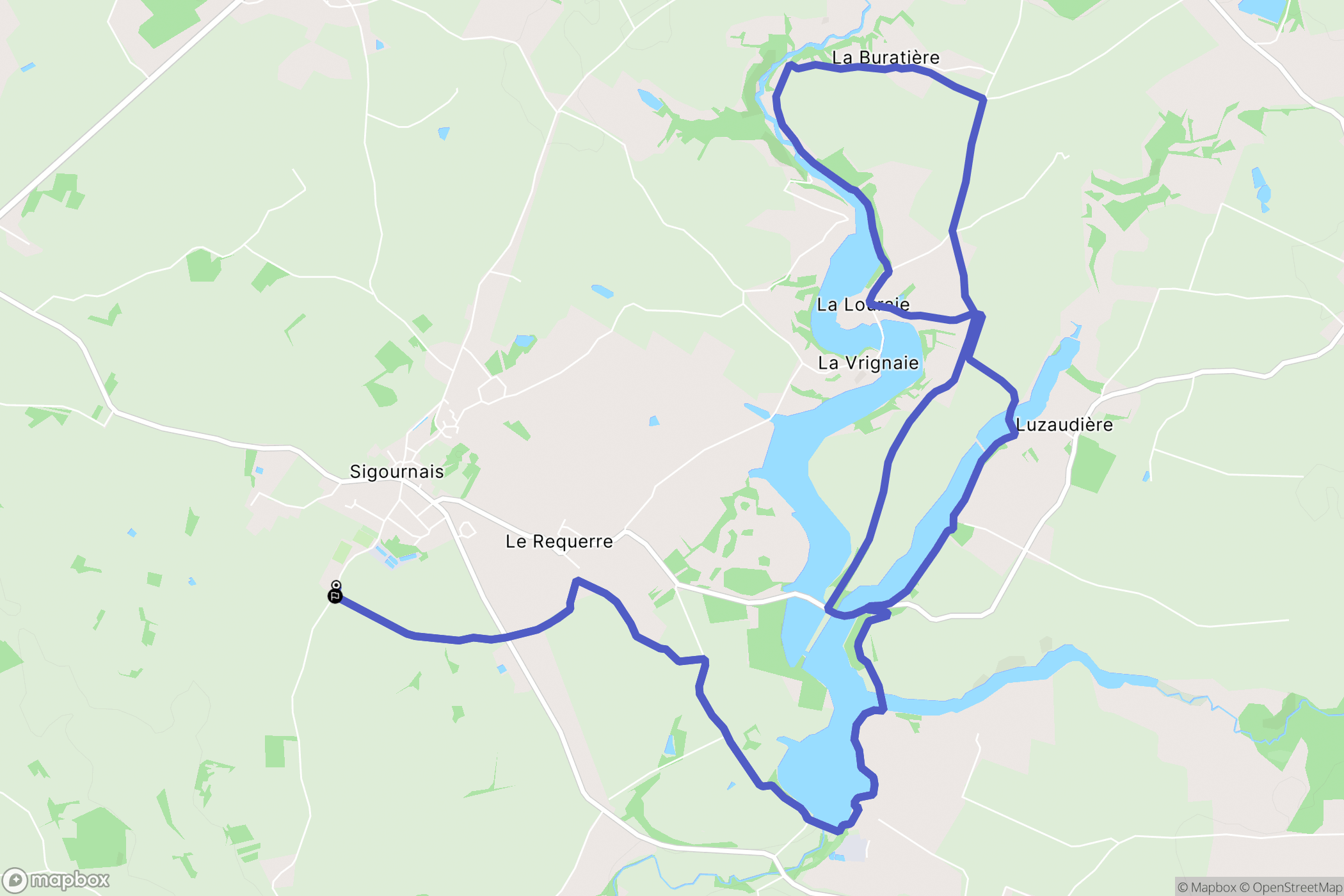 Sigournais : carte du parcours de randonnée - France