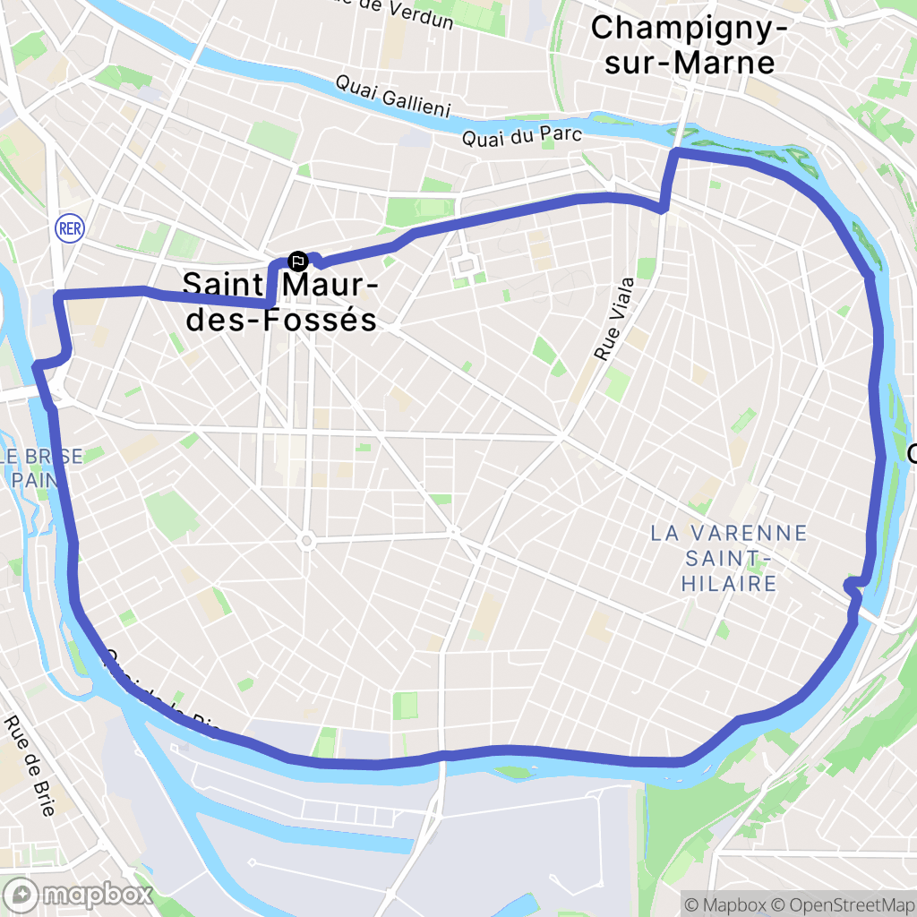 Saint-Maur-des-Fossés : carte du parcours de randonnée - France