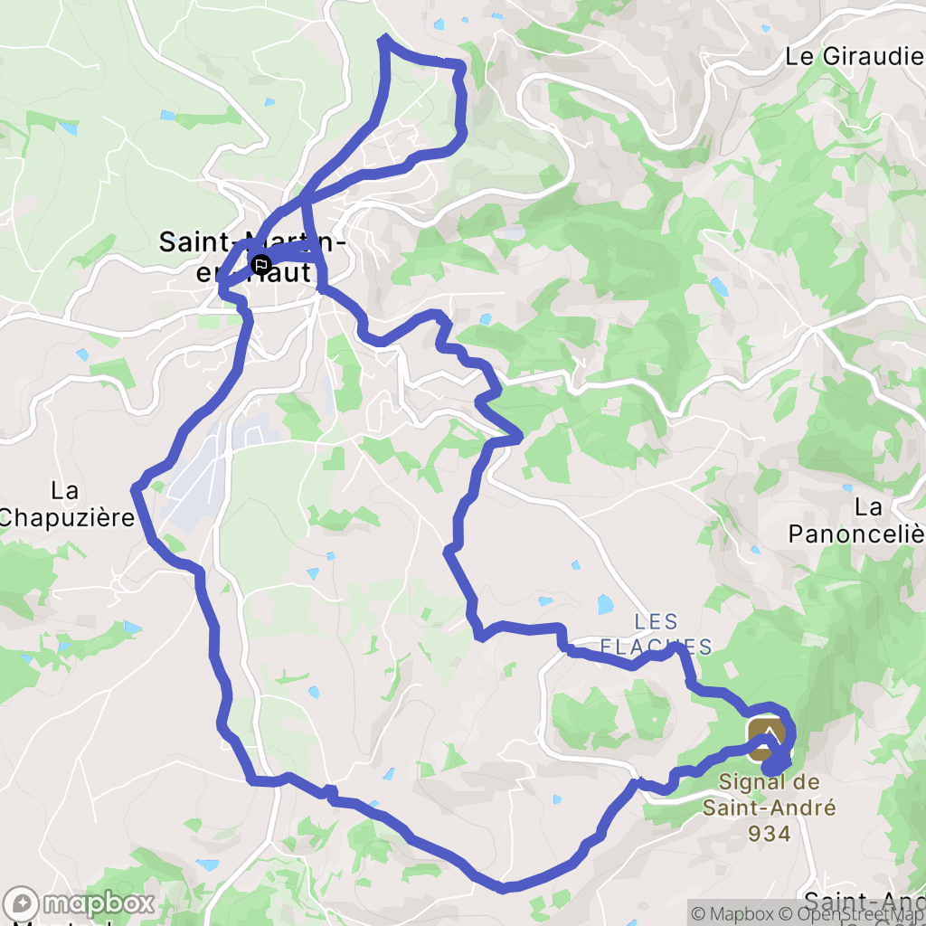 Saint-Martin-en-Haut : carte du parcours de randonnée - France