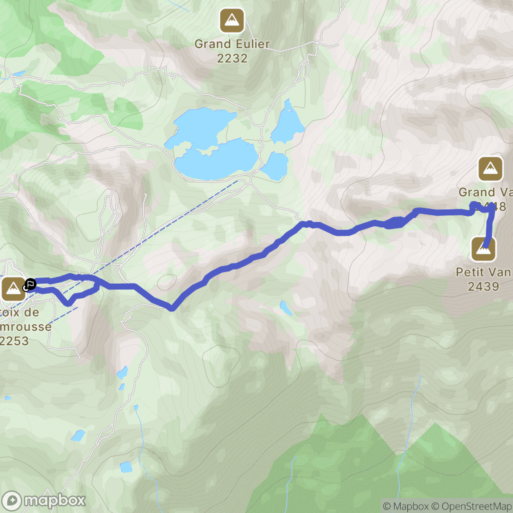 Chamrousse : carte du parcours de randonnée - France
