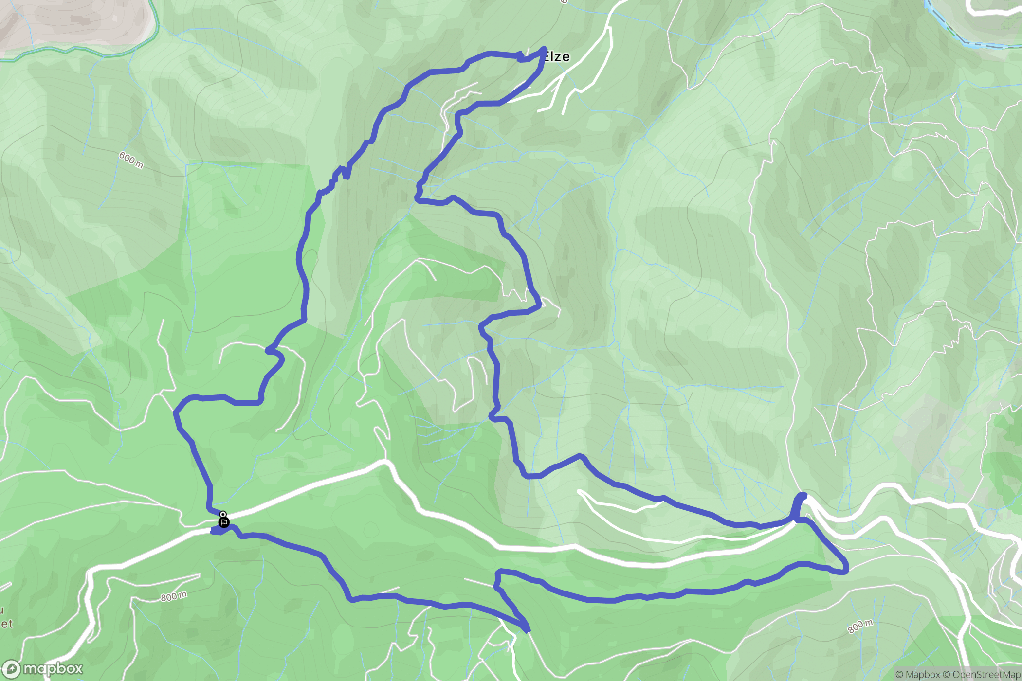 Malons-et-Elze : carte du parcours de randonnée - France