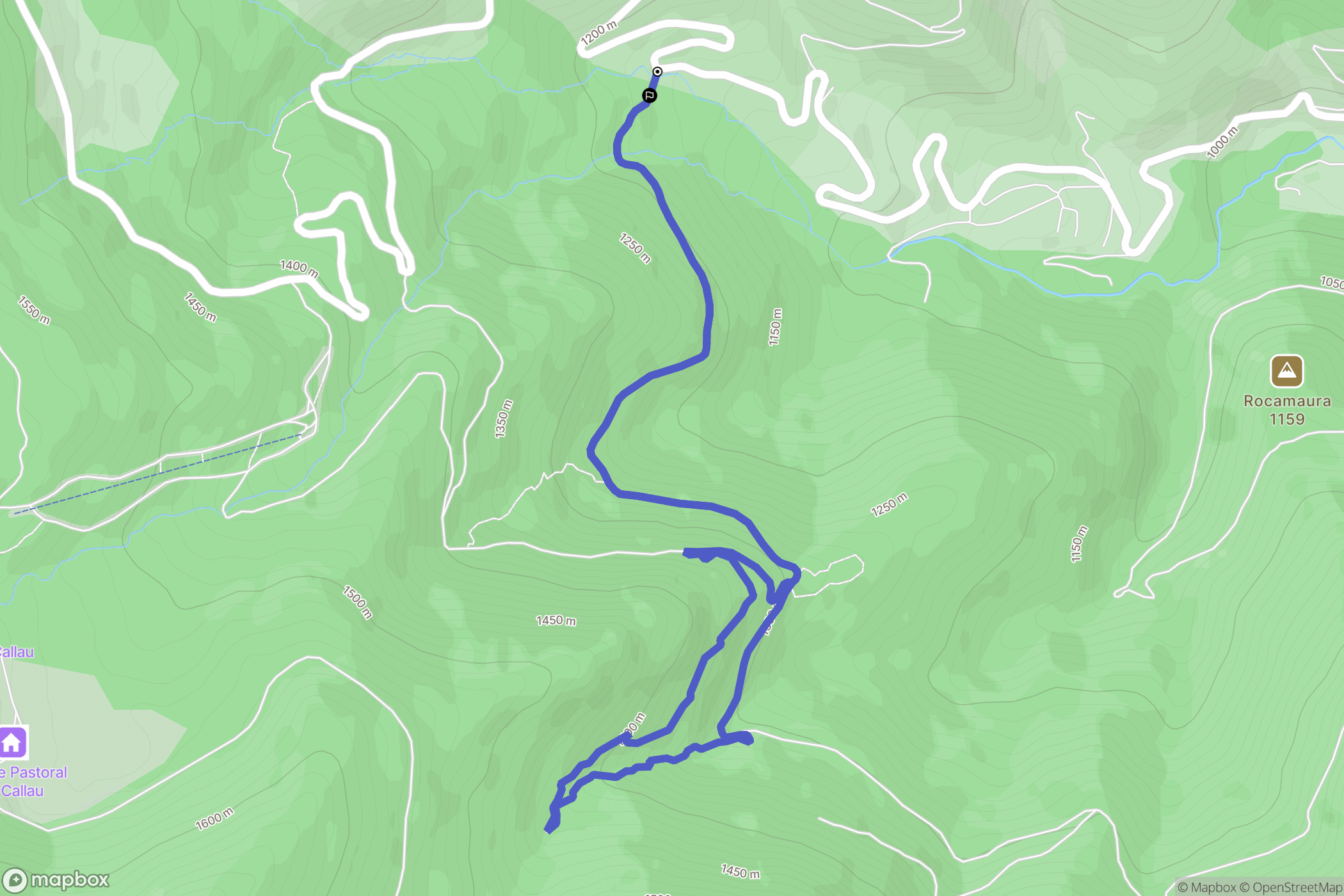 Mosset : carte du parcours de randonnée - France