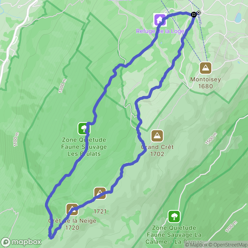 Lélex : carte du parcours de randonnée - France
