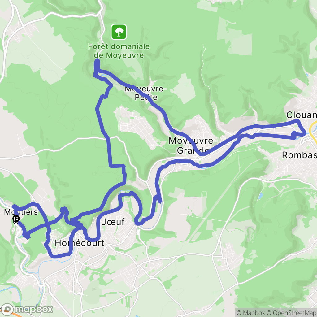 Moutiers : carte du parcours de randonnée - France