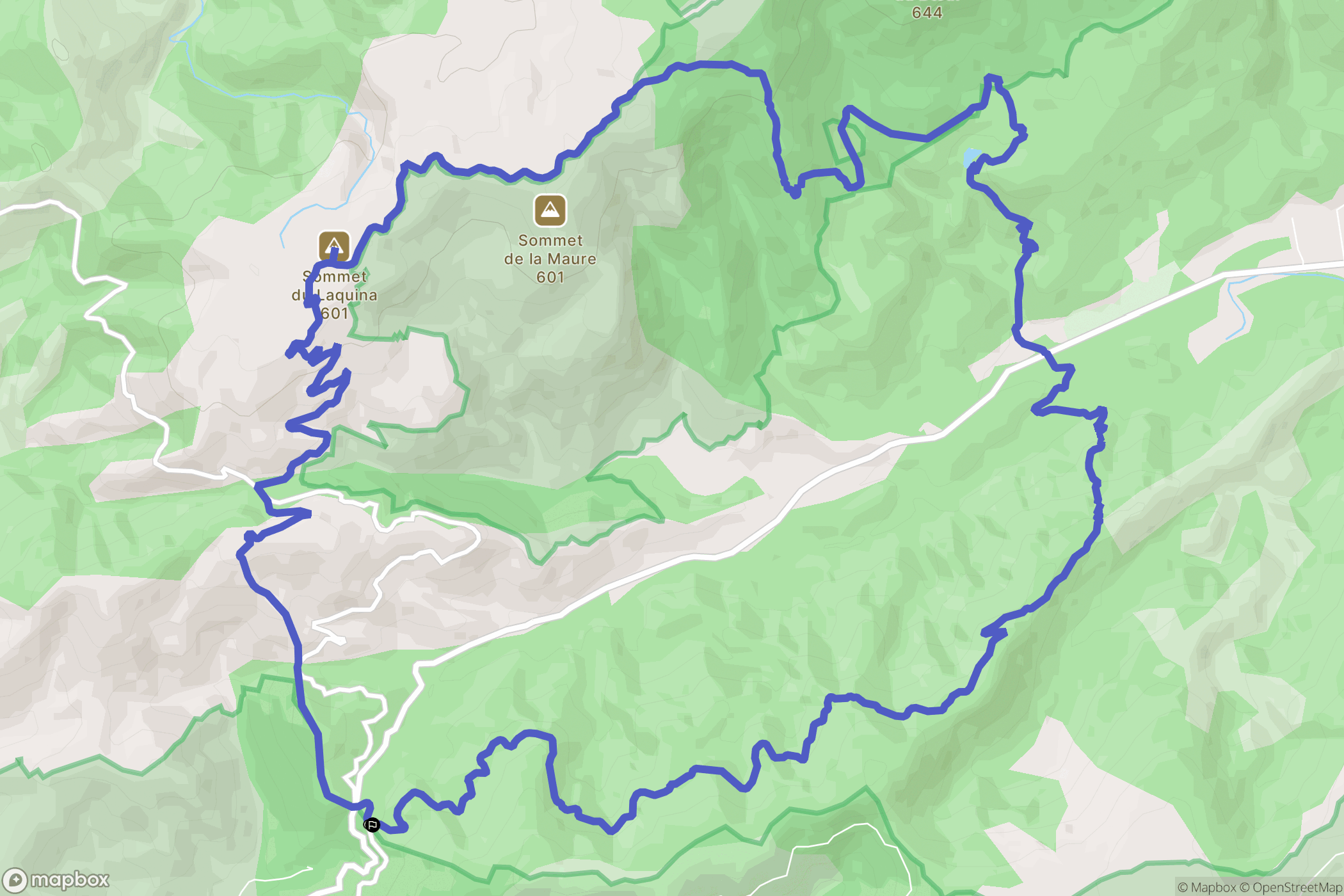 Bormes-les-Mimosas : carte du parcours de randonnée - France