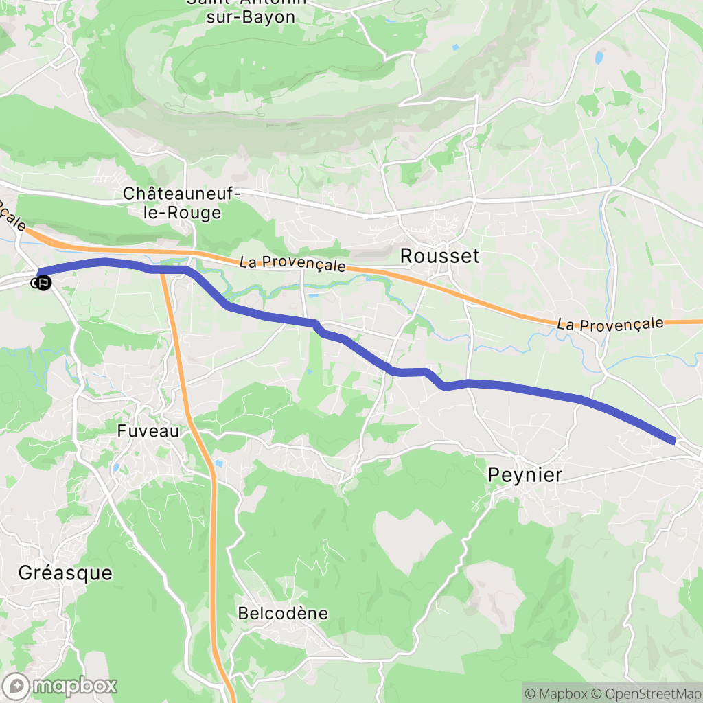 Fuveau : carte du parcours de randonnée - France