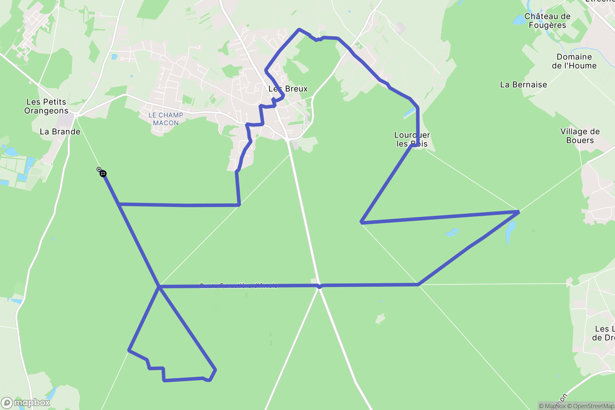 Le Poinçonnet : carte du parcours de randonnée - France