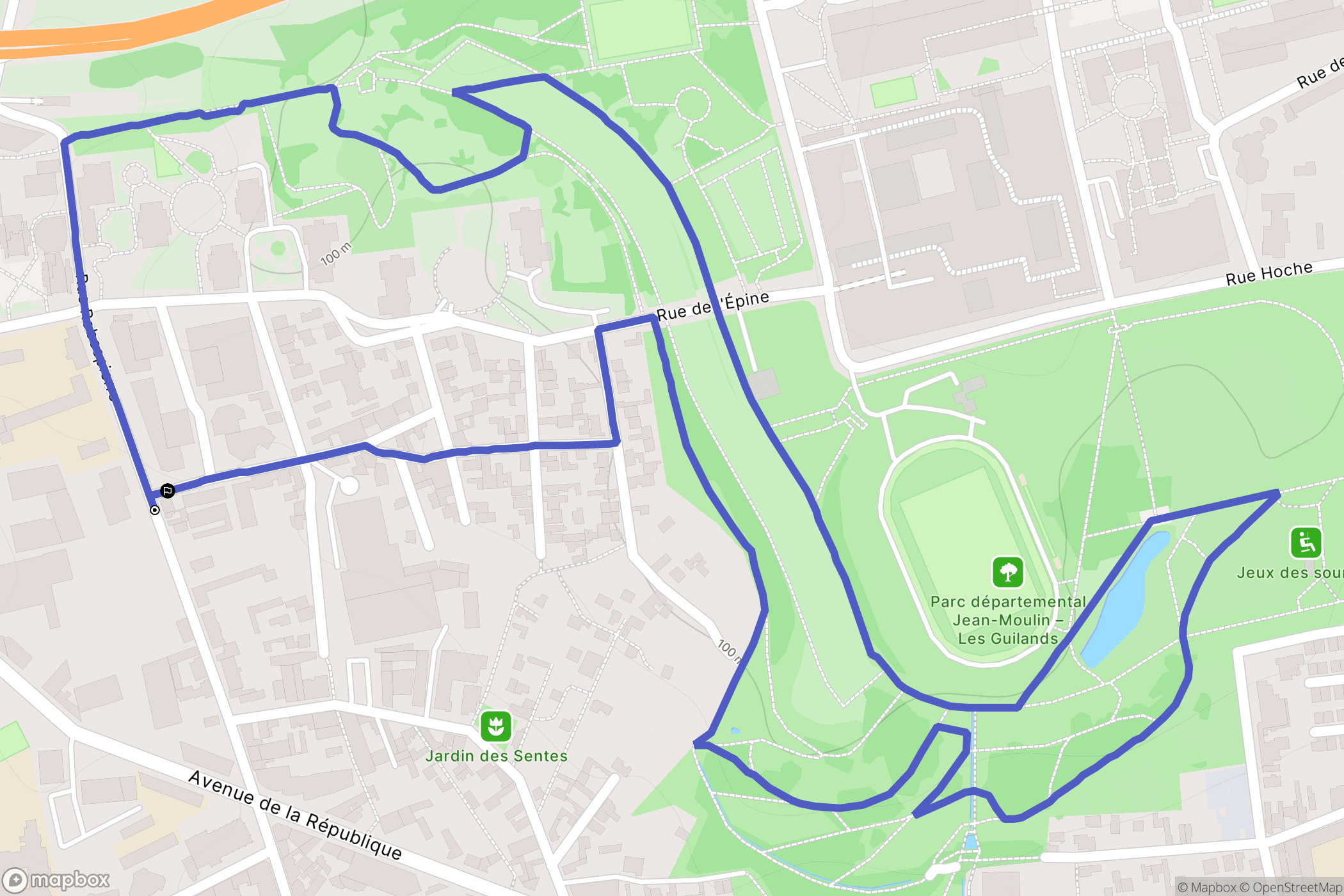 Bagnolet : carte du parcours de randonnée - France