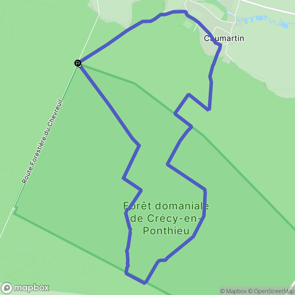Crécy-en-Ponthieu : carte du parcours de randonnée - France