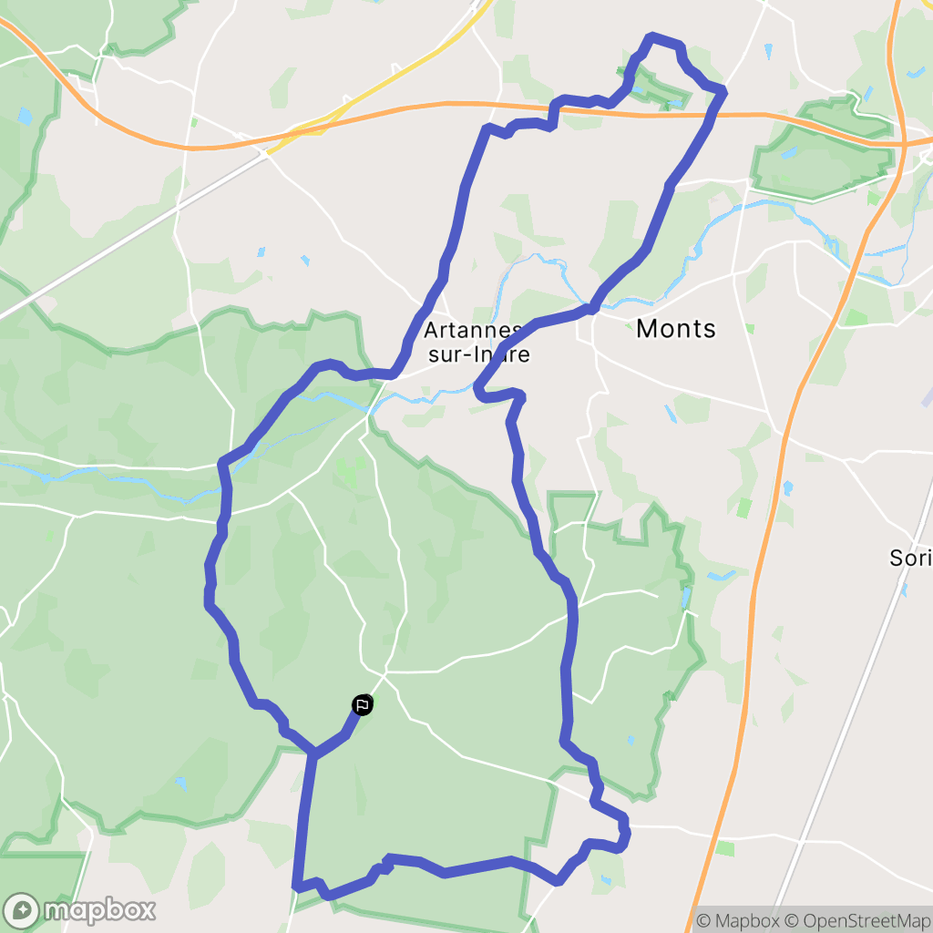 Thilouze : carte du parcours de randonnée - France