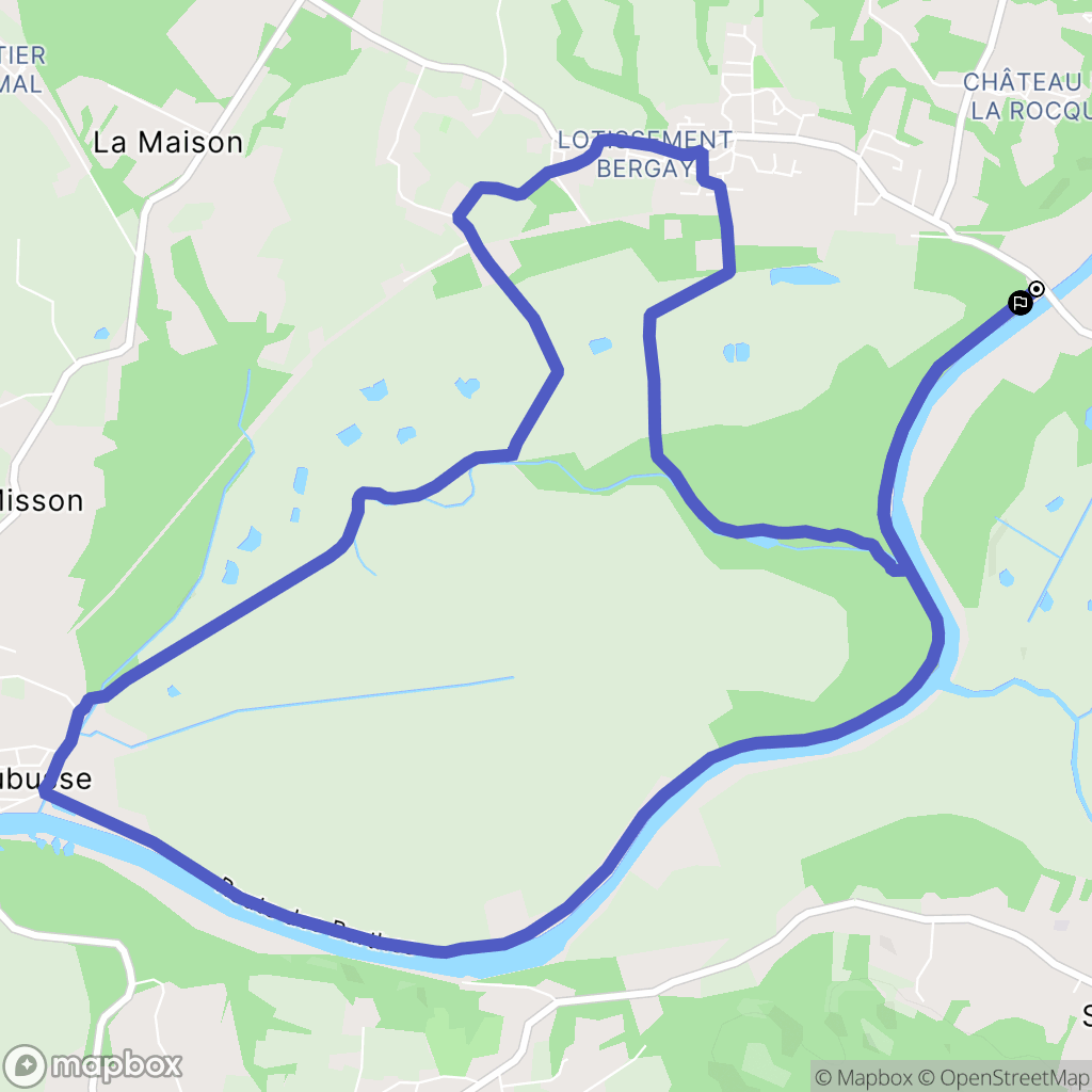 Rivière-Saas-et-Gourby : carte du parcours de randonnée - France