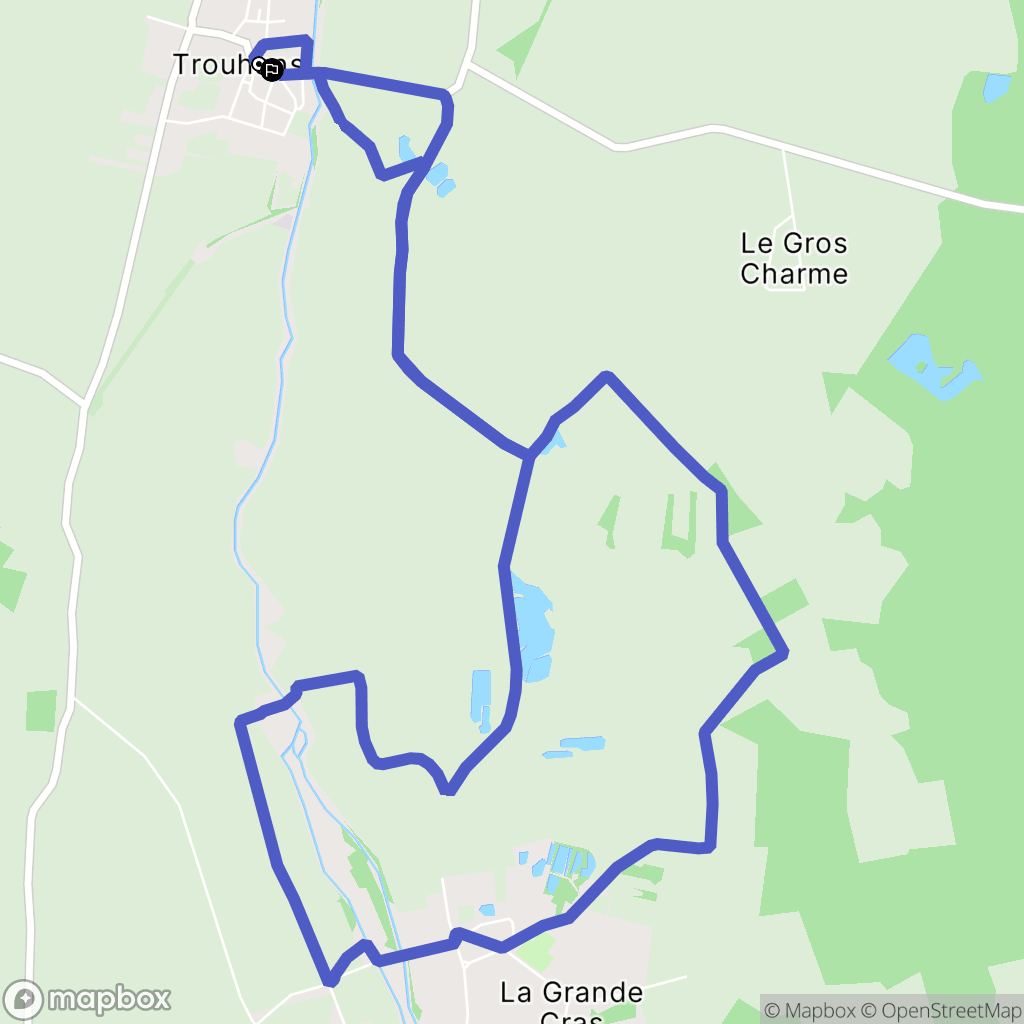 Trouhans : carte du parcours de randonnée - France