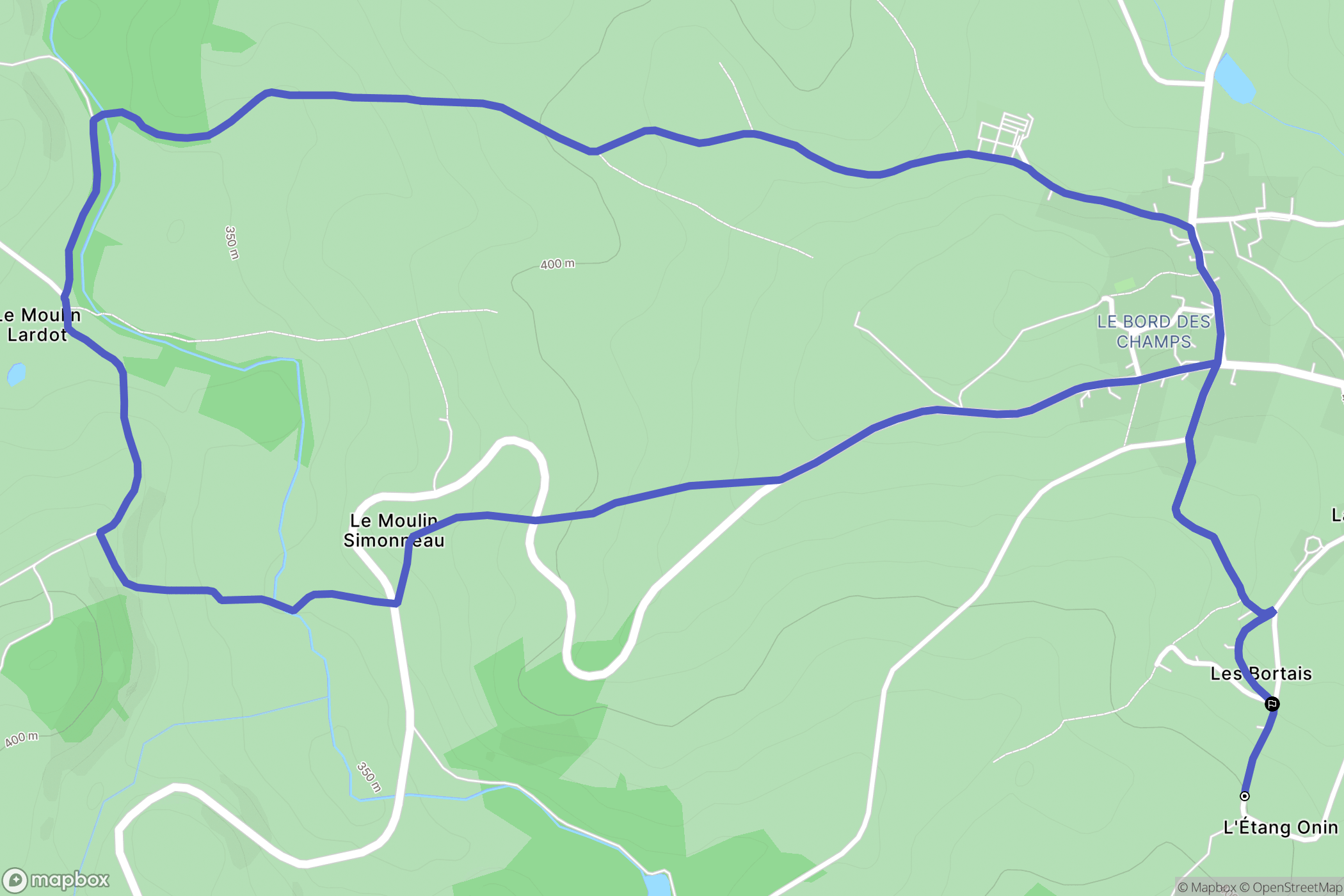 Saint-Léger-Vauban : carte du parcours de randonnée - France