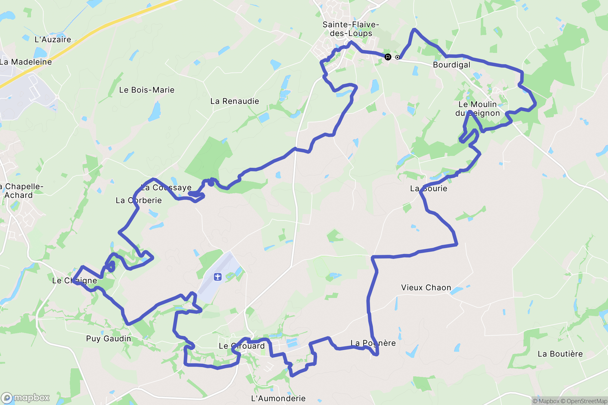 Sainte-Flaive-des-Loups : carte du parcours de randonnée - France