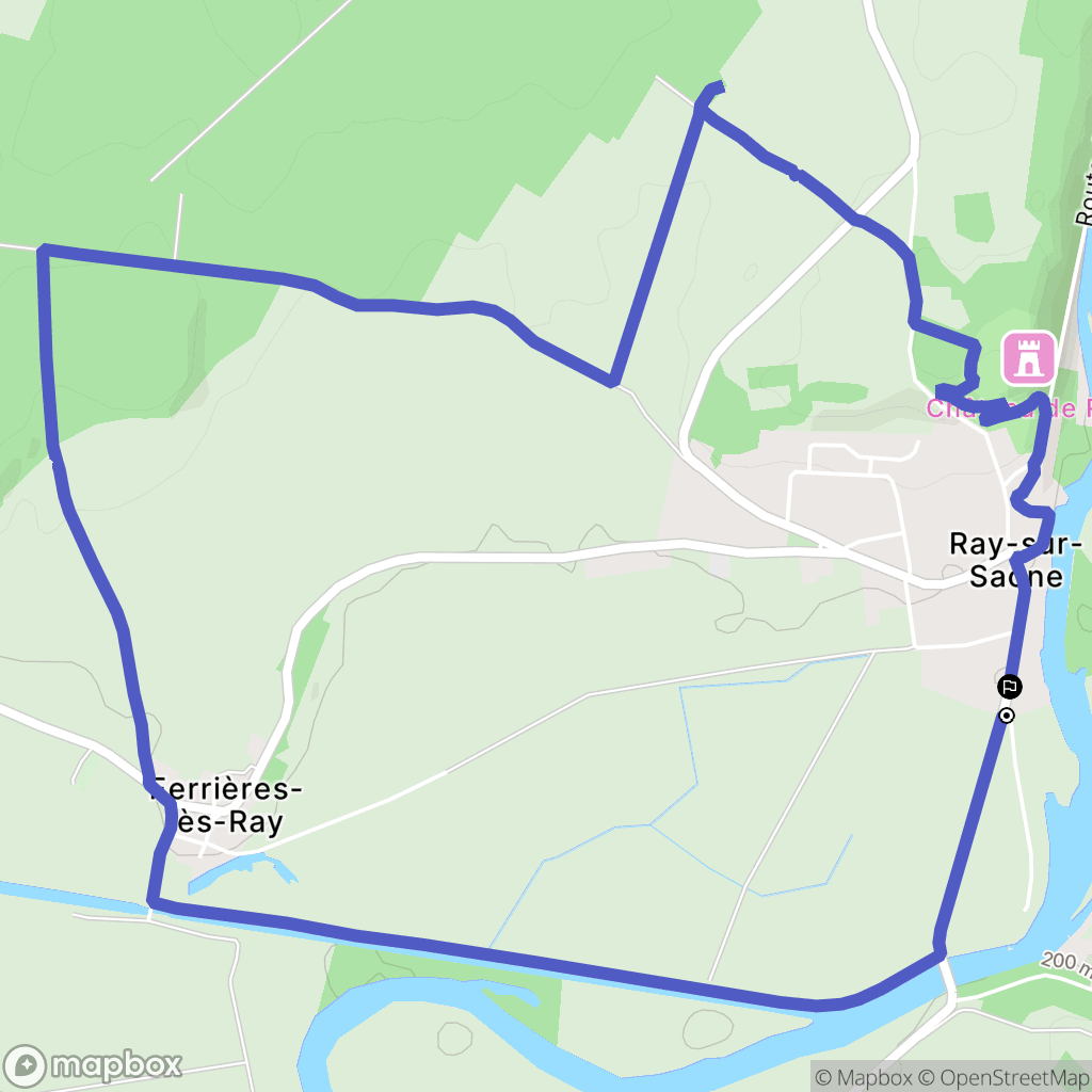 Ray-sur-Saône : carte du parcours de randonnée - France