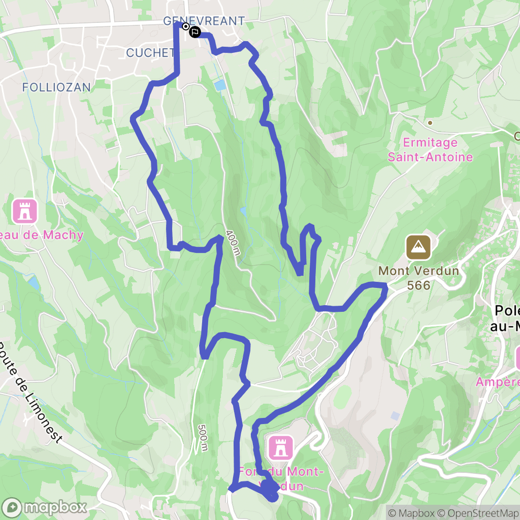 Chasselay : carte du parcours de randonnée - France