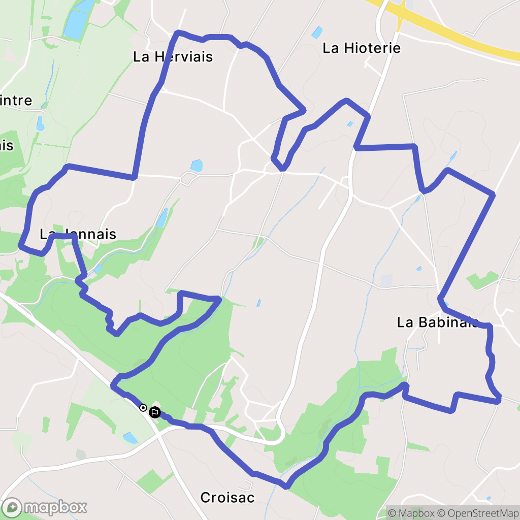 Malville : carte du parcours de randonnée - France
