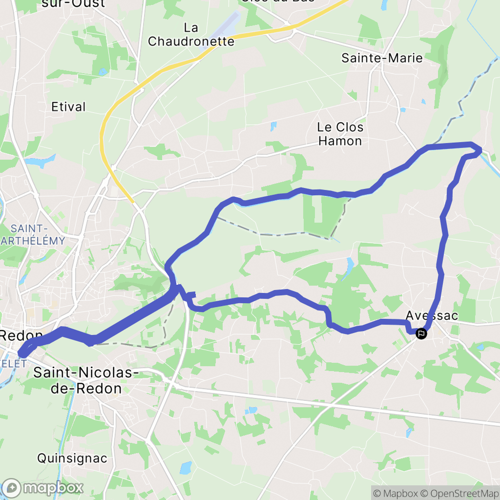 Avessac : carte du parcours de randonnée - France