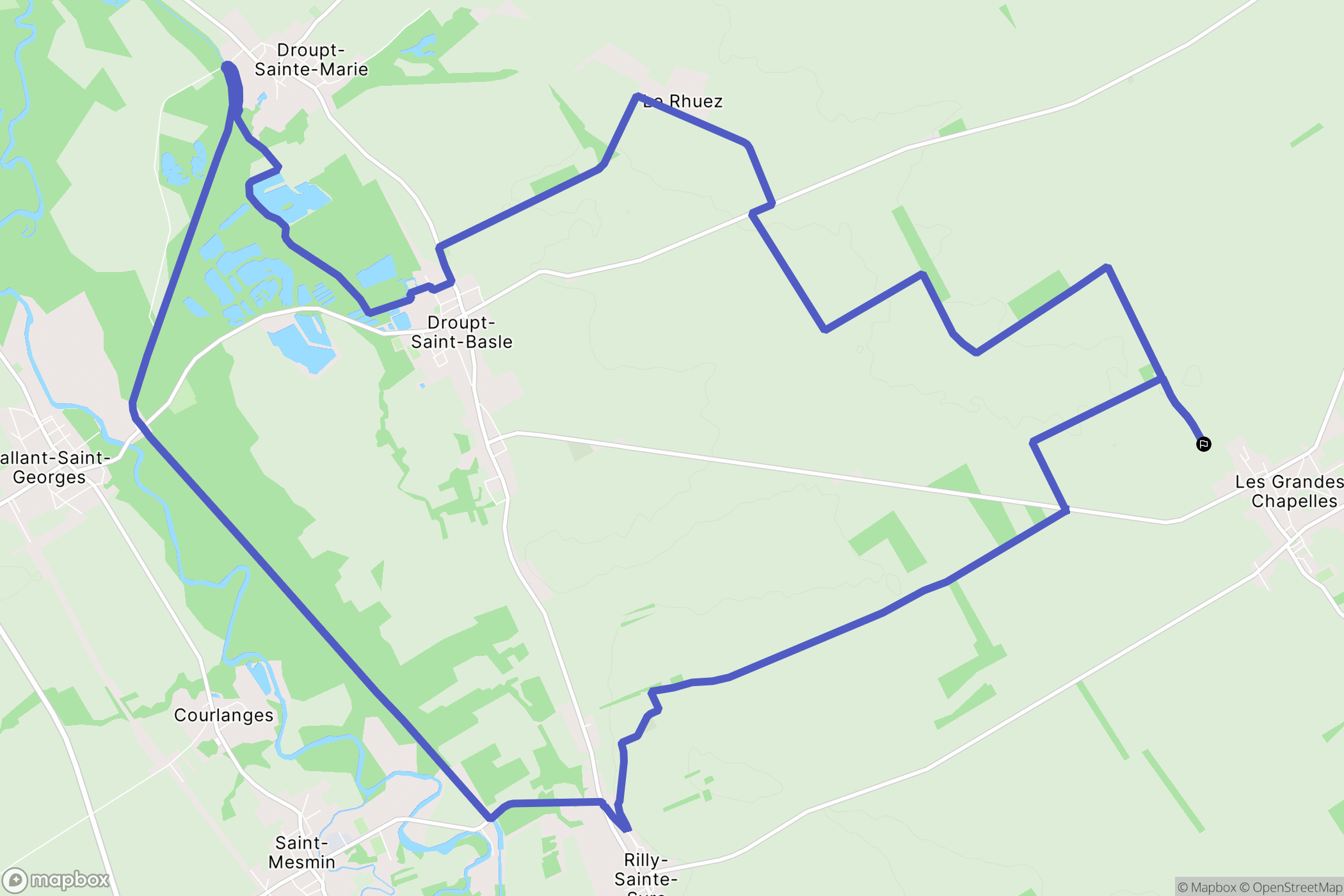 Les Grandes-Chapelles : carte du parcours de randonnée - France