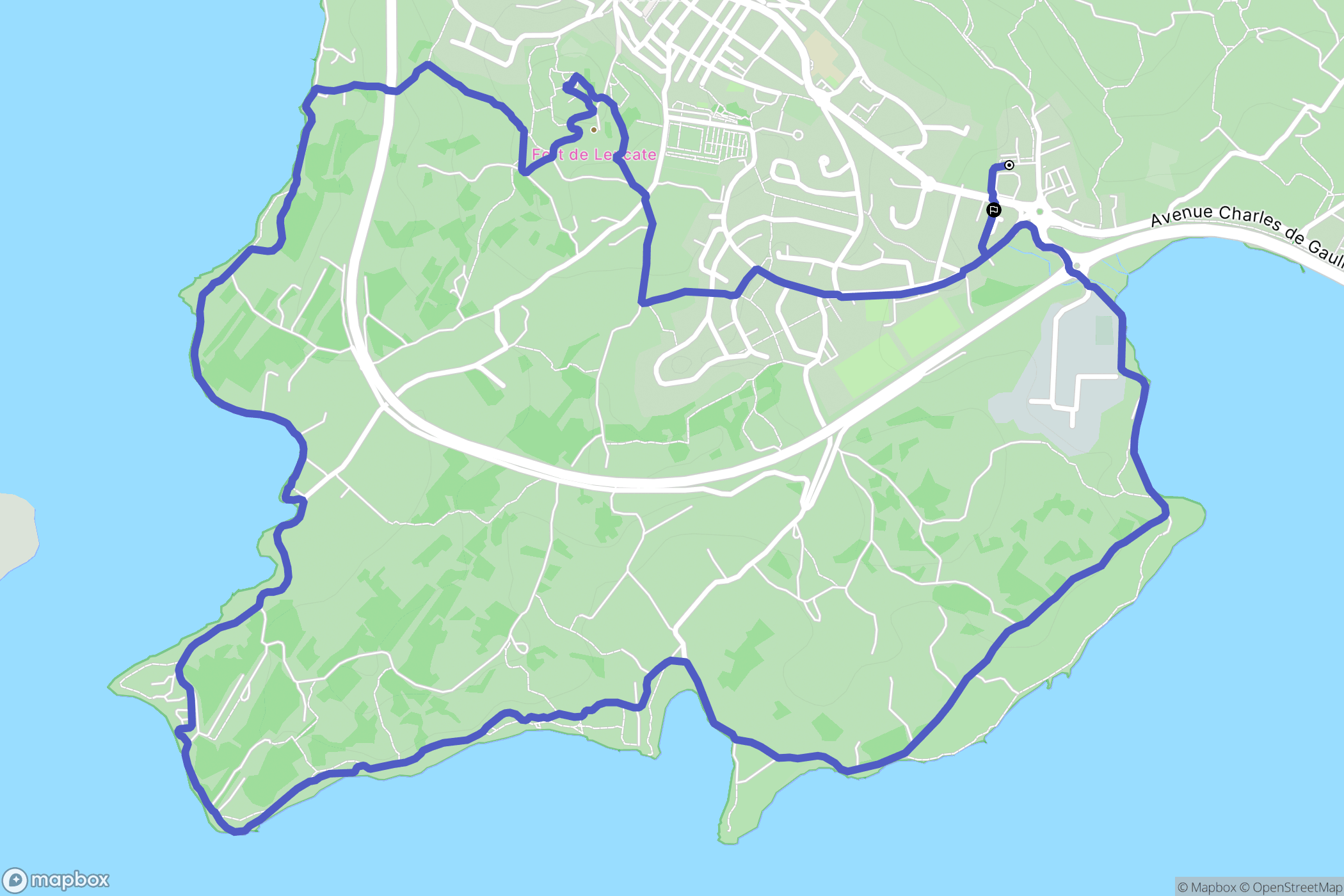 Leucate : carte du parcours de randonnée - France