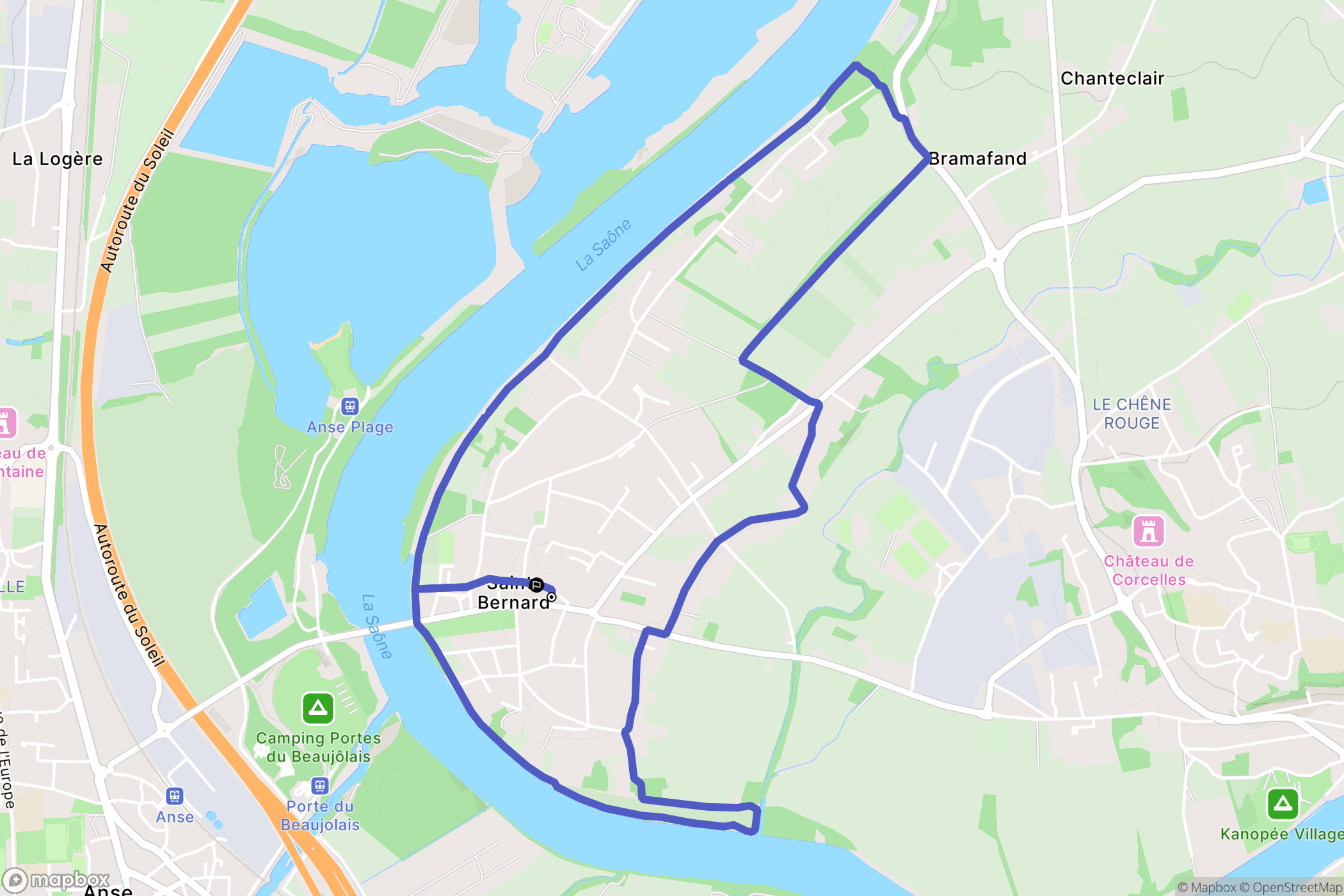 Saint-Bernard : carte du parcours de randonnée - France
