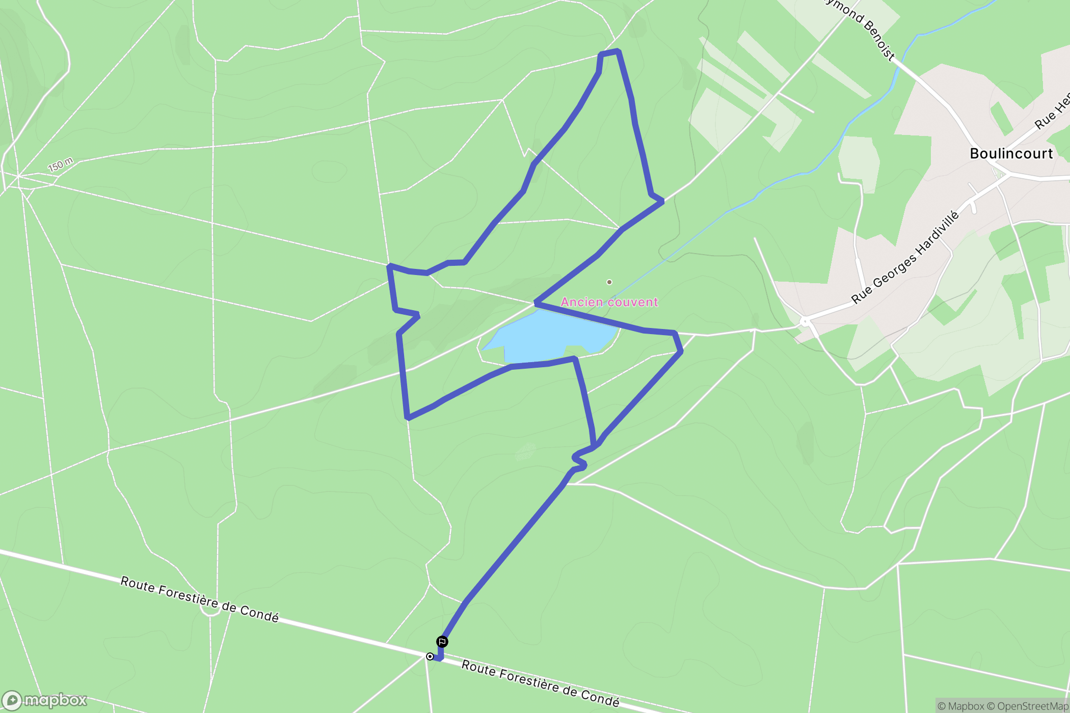 La Neuville-en-Hez : carte du parcours de randonnée - France