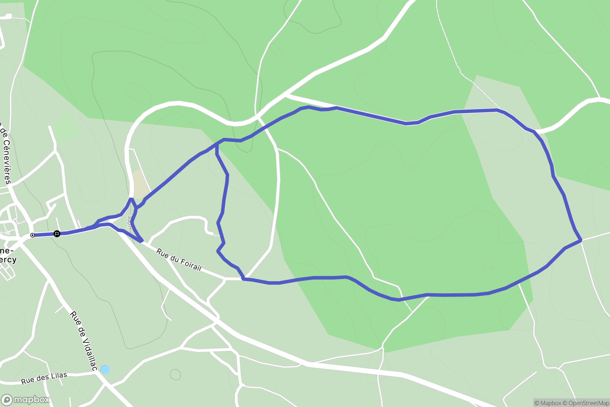 Limogne-en-Quercy : carte du parcours de randonnée - France
