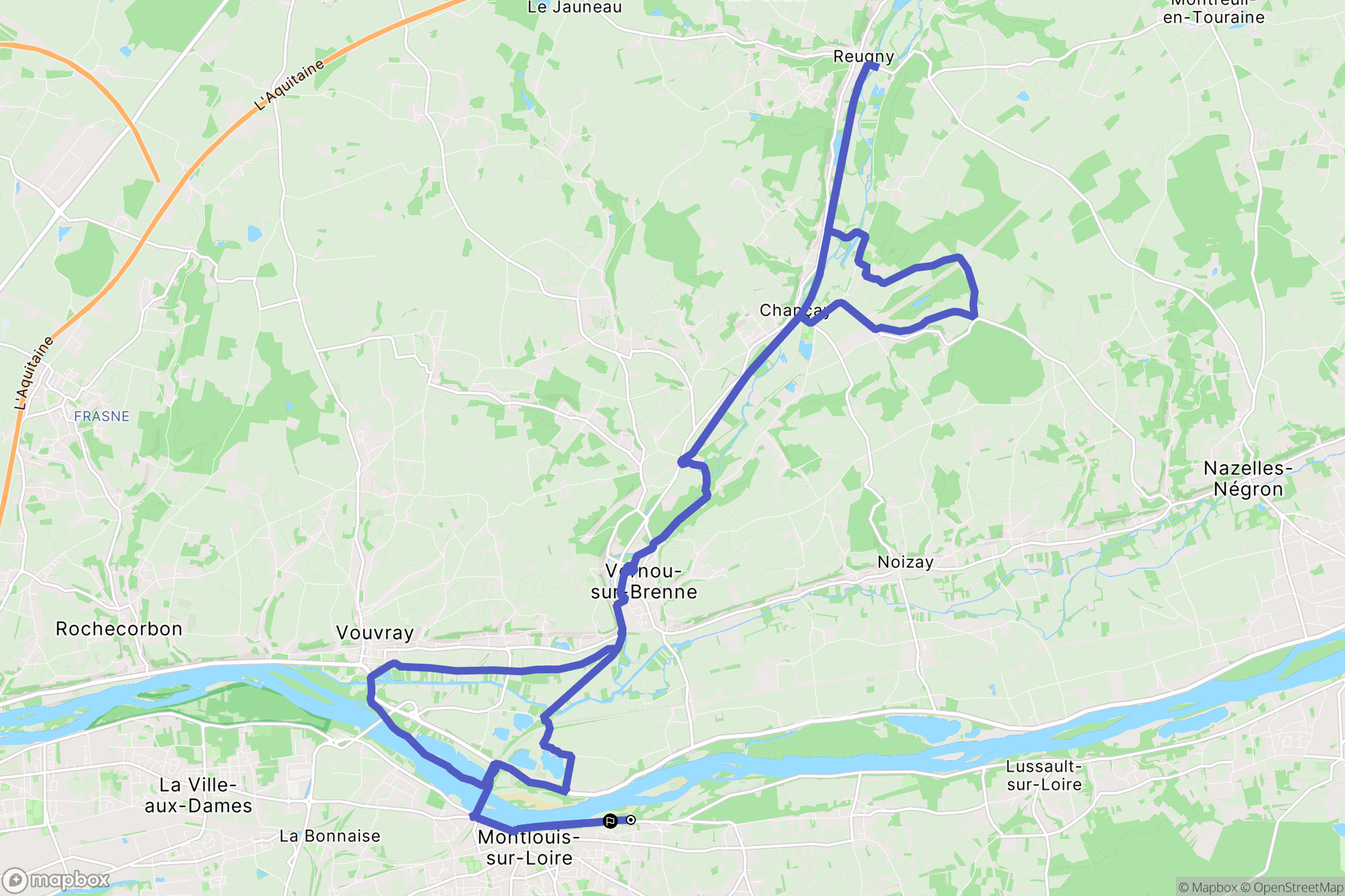 Montlouis-sur-Loire : carte du parcours de randonnée - France