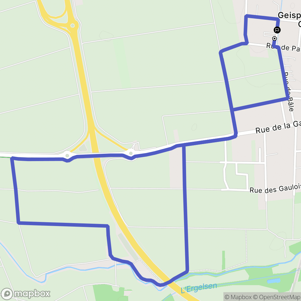 Geispolsheim : carte du parcours de randonnée - France