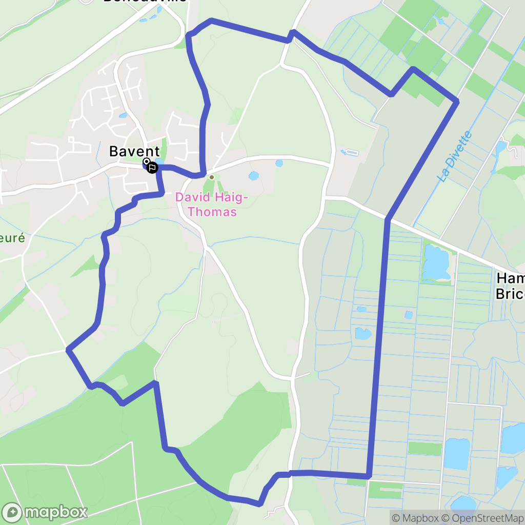 Bavent : carte du parcours de randonnée - France